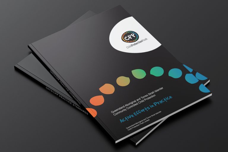 Queensland Aboriginal and Torres Strait Islander Child Protection Peak (QATSICPP) logo representing child protection and family wellbeing in Queensland