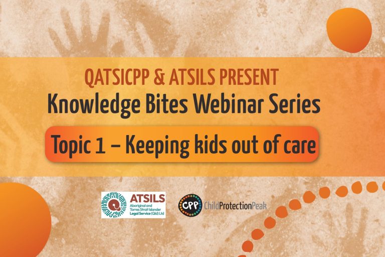 Queensland Aboriginal and Torres Strait Islander Child Protection Peak (QATSICPP) logo representing child protection and family wellbeing in Queensland