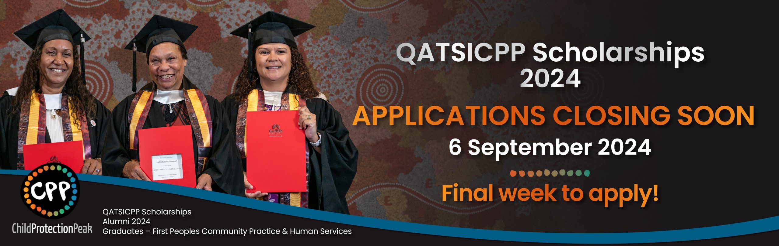 Queensland Aboriginal and Torres Strait Islander Child Protection Peak (QATSICPP) logo representing child protection and family wellbeing in Queensland